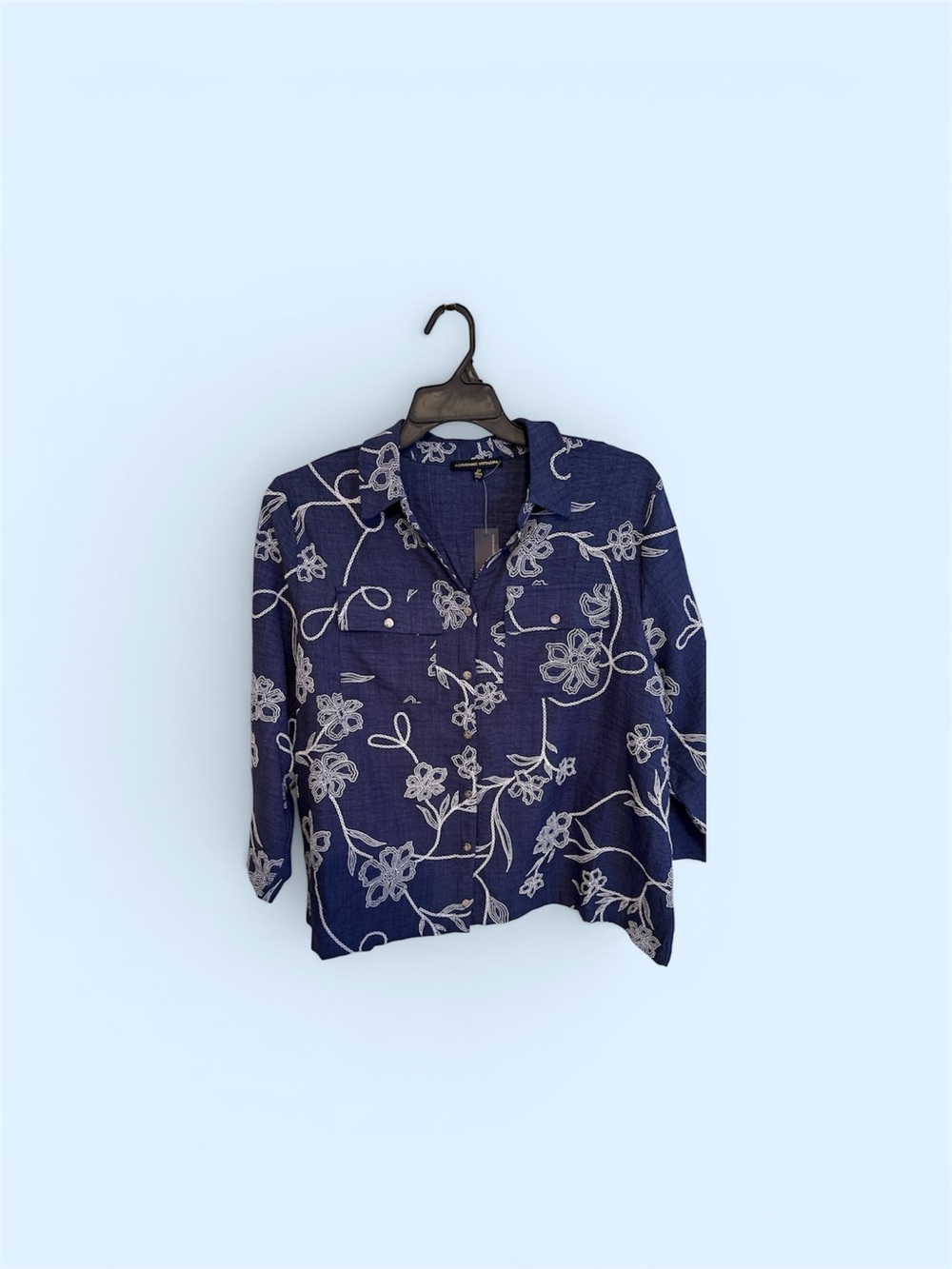 Women’s 2X Blouse New Blue Adrienne Vittadini